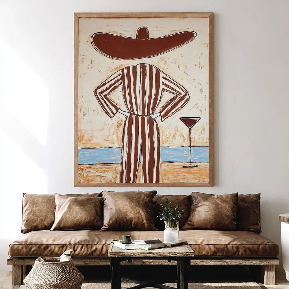 Whimsical Striped Silhouette displayed in a calm interior