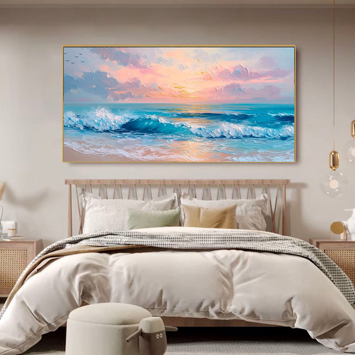 Textured Coastal Sunrise | Blue Gold