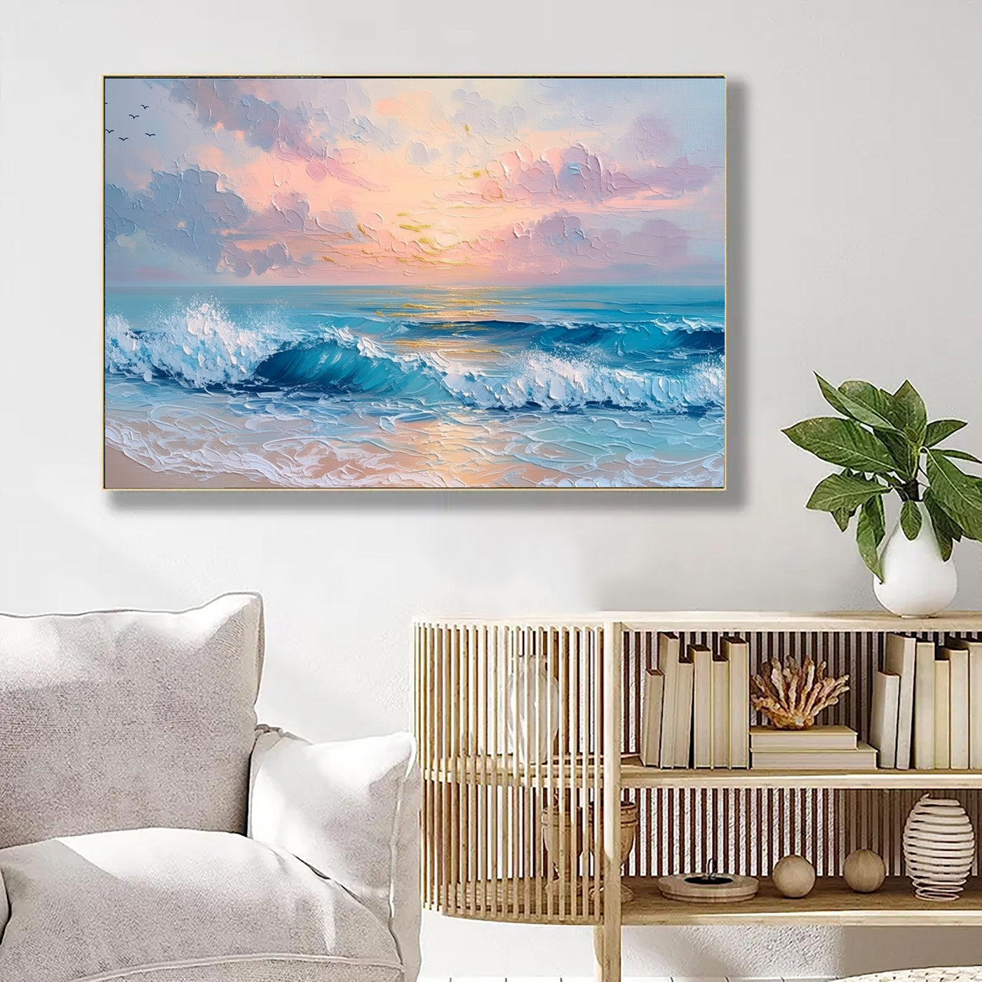 Textured Coastal Sunrise | Blue Gold