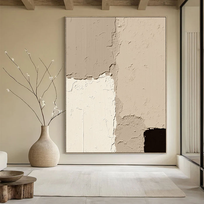 Textured Cracked Layers | Beige Black