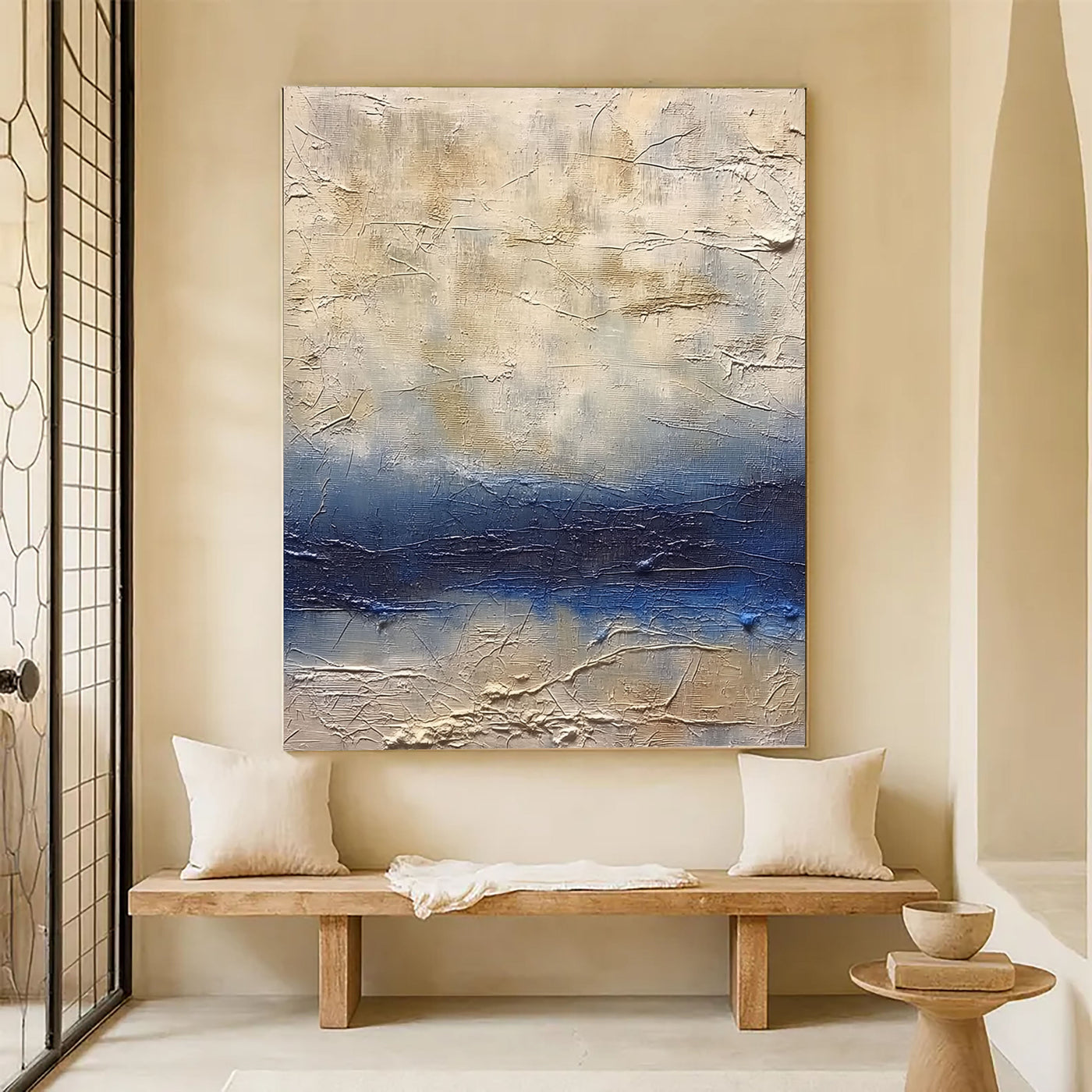 Strukturierter Küstenhorizont | Blau Beige