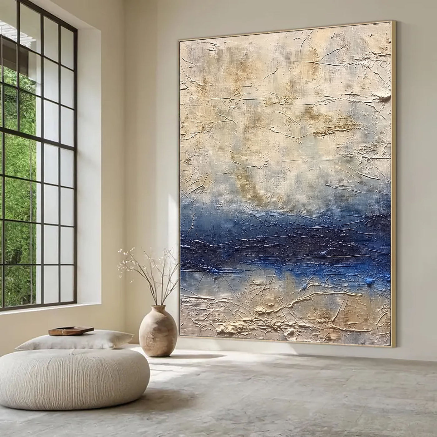 Strukturierter Küstenhorizont | Blau Beige