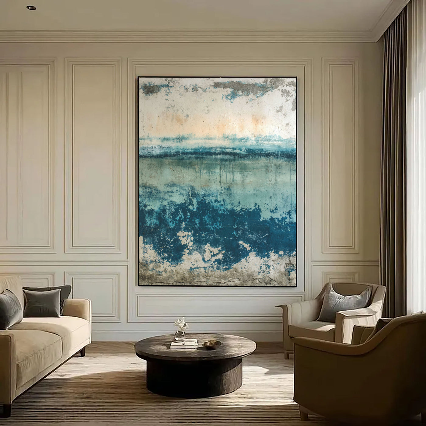 Textured Coastal Serenity | Blue Horizon