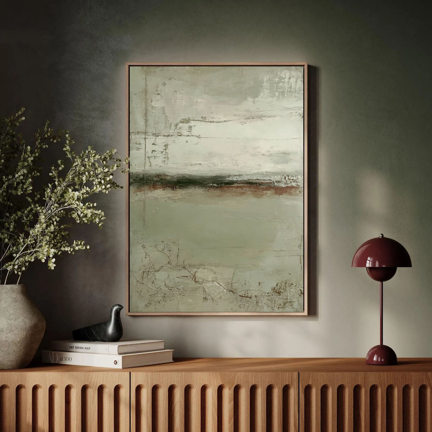 Textured Earthy Horizon | Muted Green
