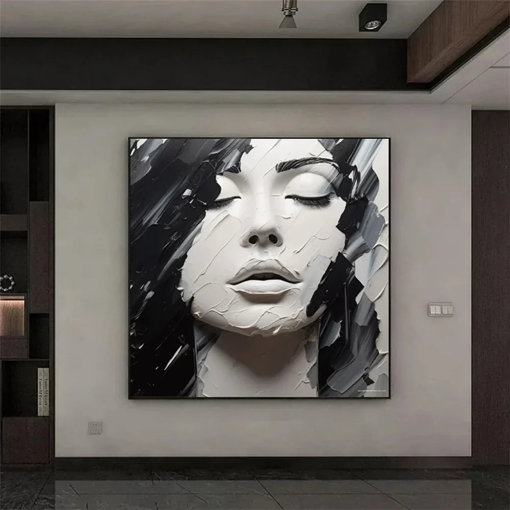 Abstract Portrait Textured Wall Art #PB010