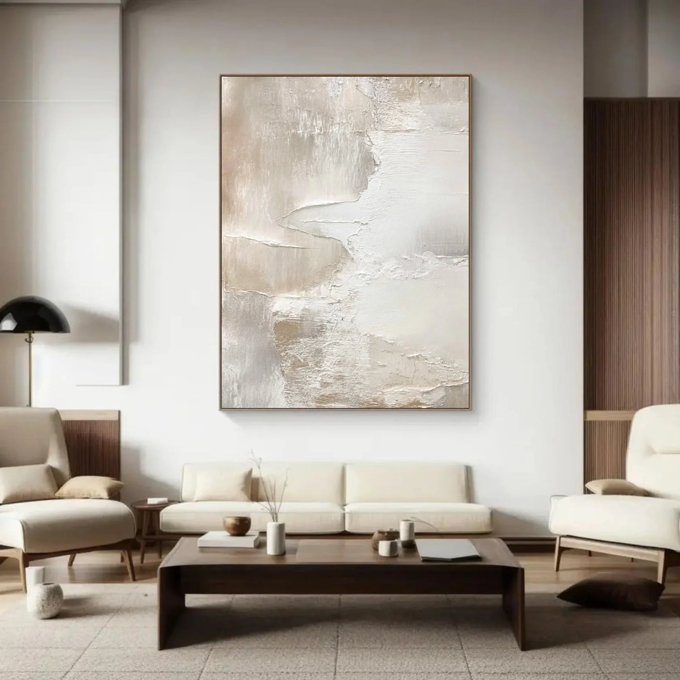 Beige and Brown Abstract Textured Wall Art #AT133