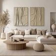 Beige and Brown Abstract Textured Wall Art Set Of 2 #AT041