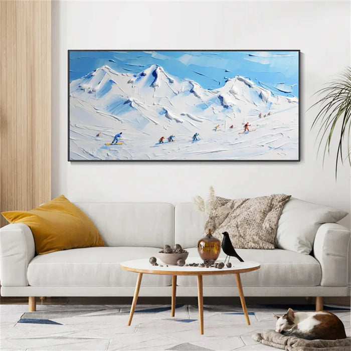 Skiing Sport Art Textured Canvas #PT036