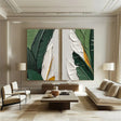 Flower & Tree Textured Abstract Wall Art Set of 2 #SF022