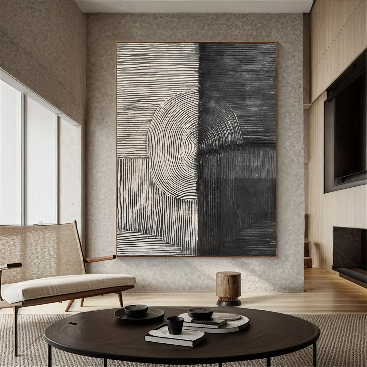 Textured Geometric Rhythm | Grey Black