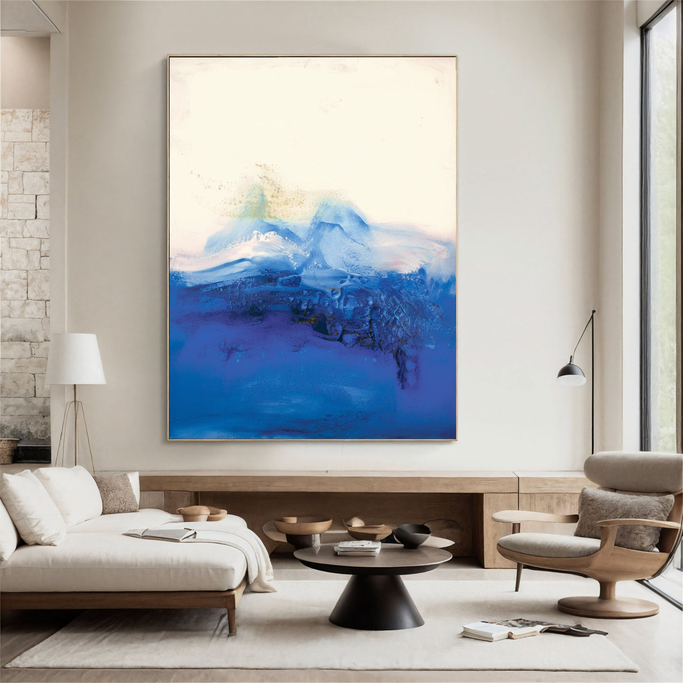 Textured Azure Opulence | Blue White