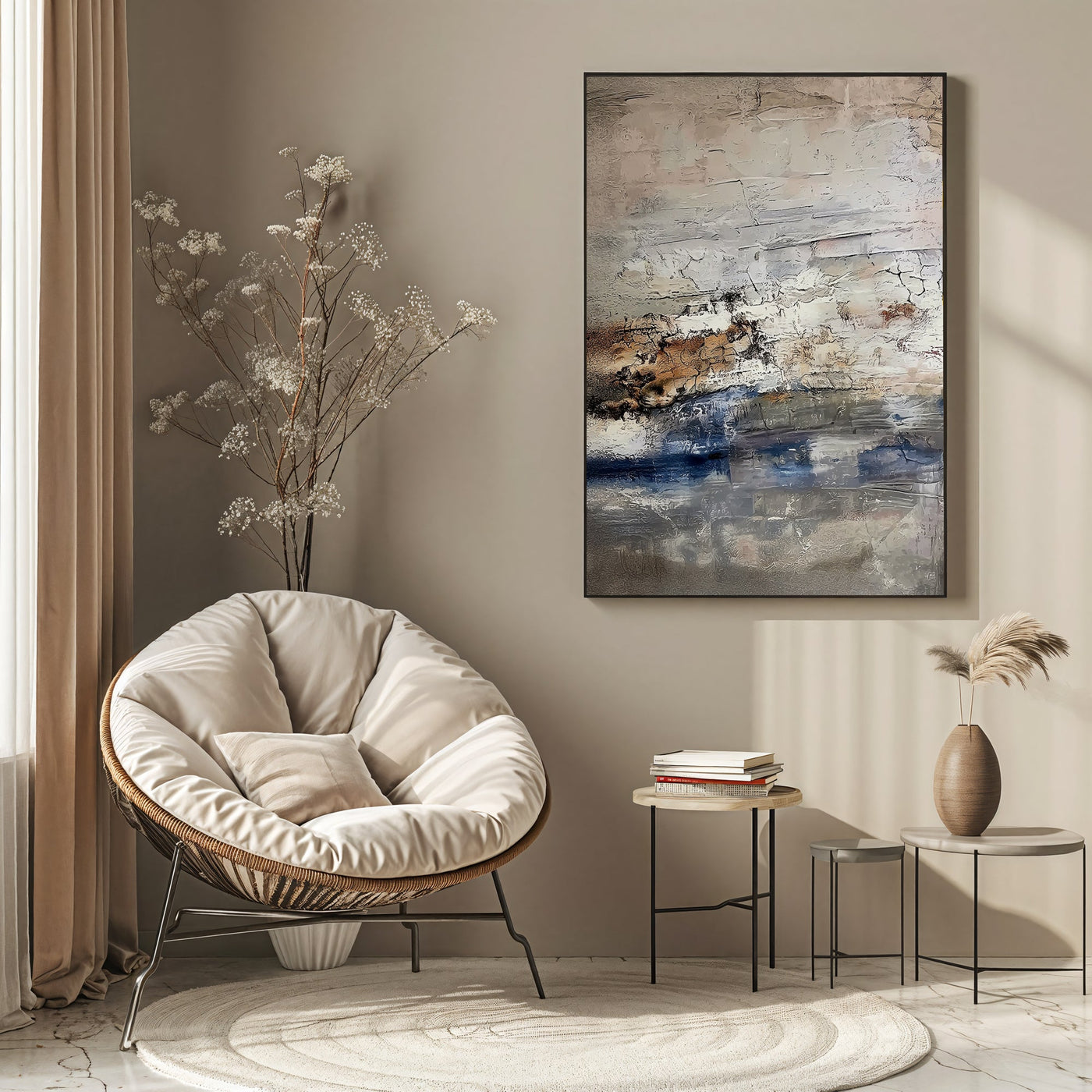 Craquelure Beige Horizons | Indigo Strata