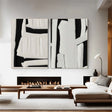 Black and White Minimalist Textured Wall Art Set of 2 #MT136
