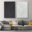 Black and White Minimalist Textured Wall Art Set of 2 #MT067