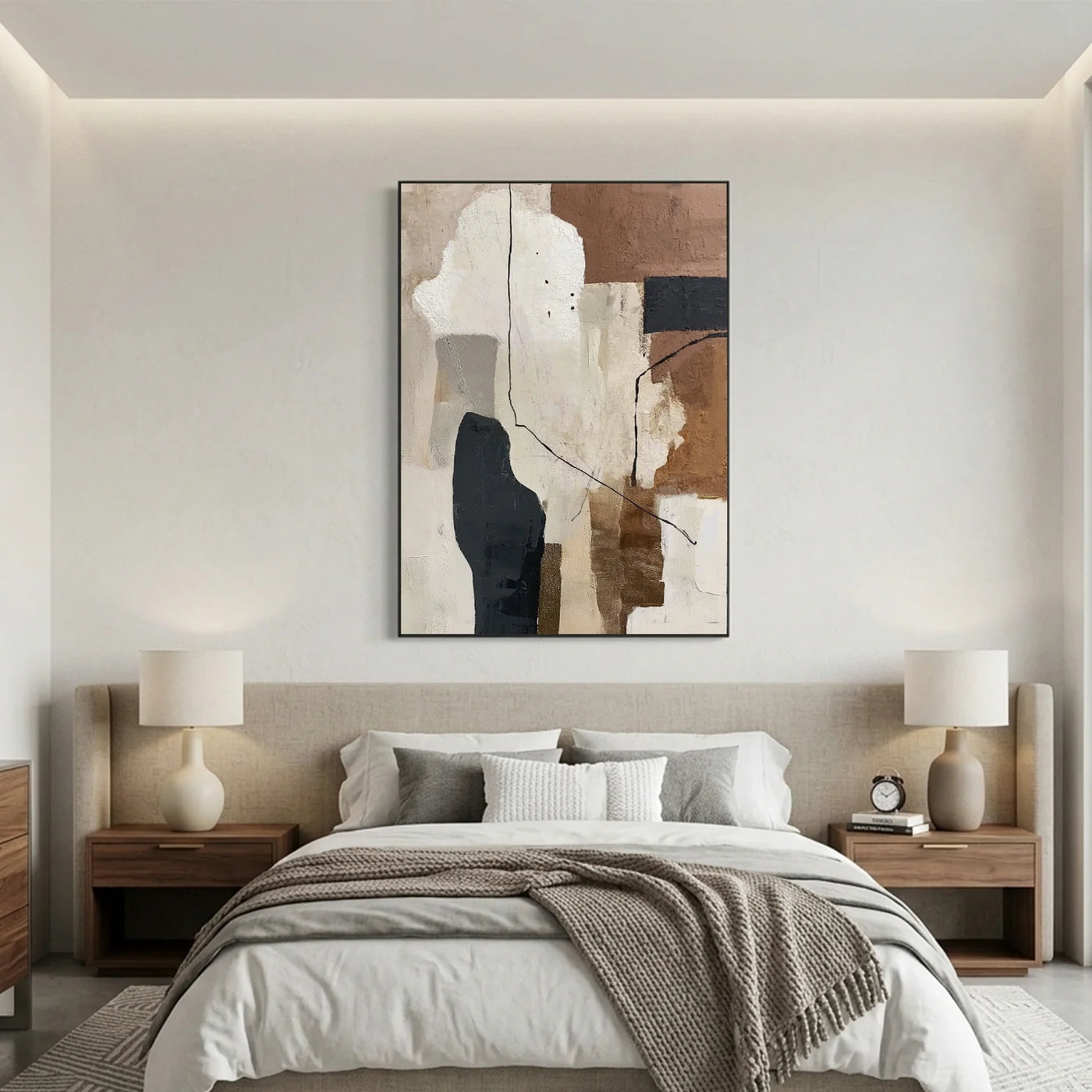Beige and Brown Abstract Wall Art #AT177