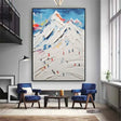 Skiing Sport Art Textured Canvas #PT013