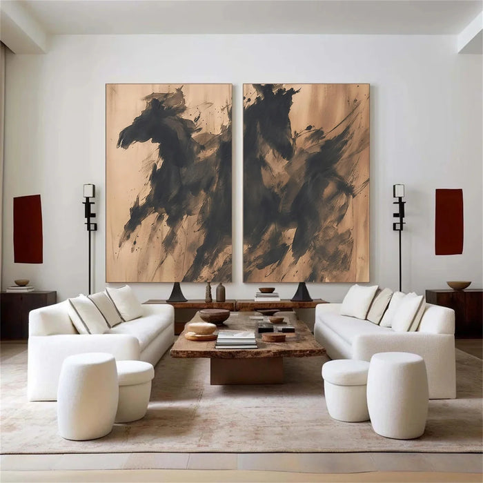 Abstract Horse Animal Wall Art  Set of 2 #DL049