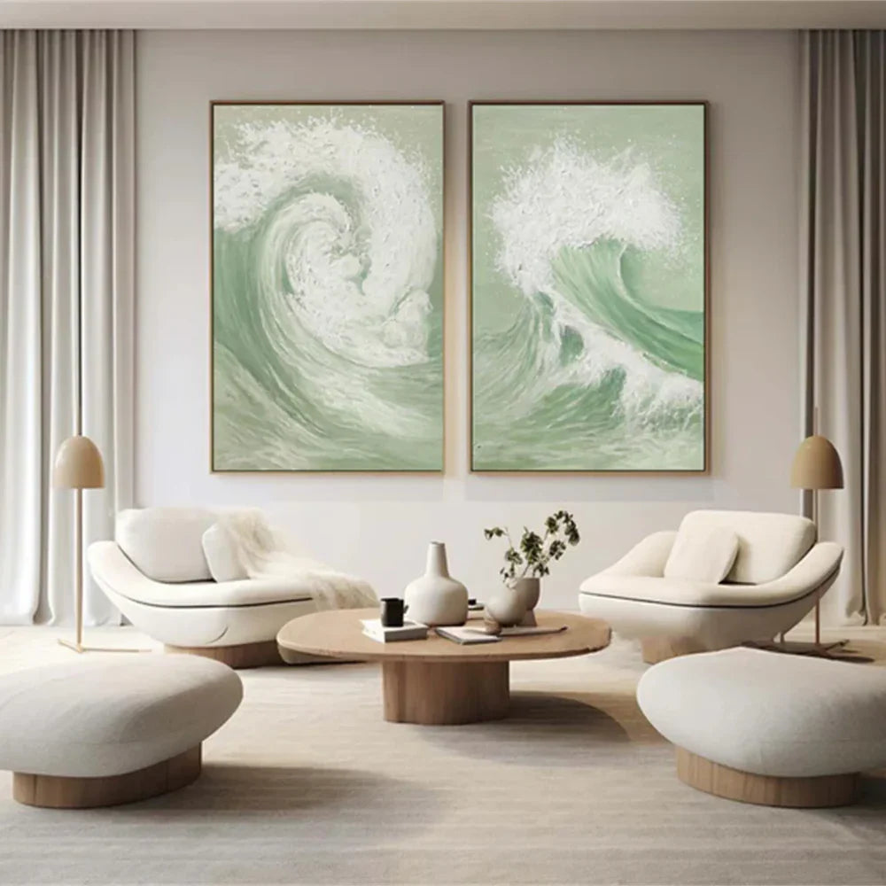 Ocean & Sky Abstract Set of 2 Wall Art #MO066