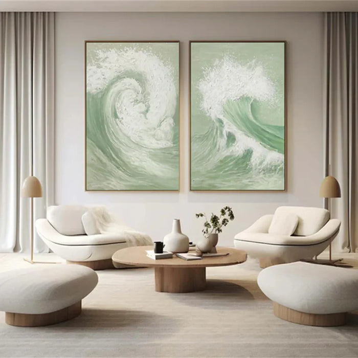 Ocean & Sky Abstract Set of 2 Wall Art #MO066