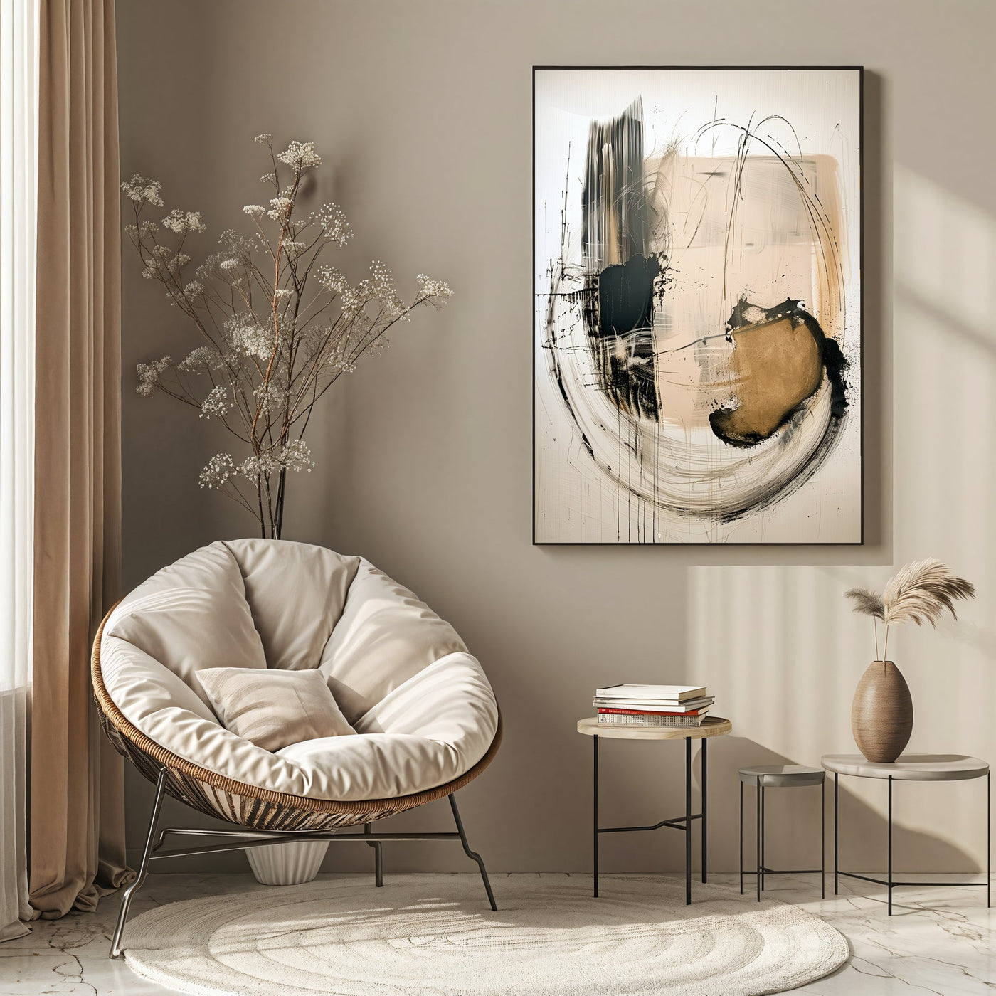Textured Gilded Strokes | Neutral Hues