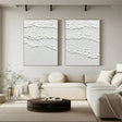 White Minimalist Textured Wall Art Set of 2 #MT075