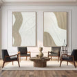 White Minimalist Textured Wall Art Set of 2 #MT028