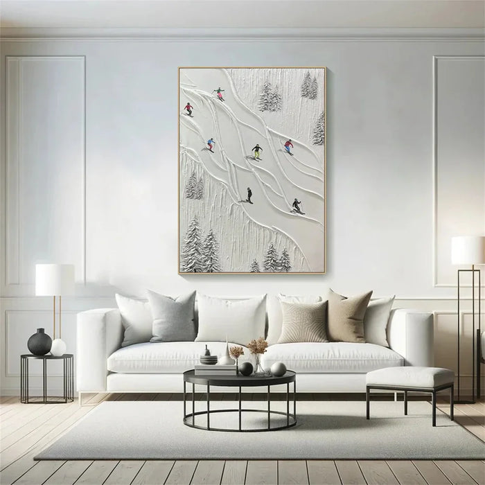 Skiing Sport Art Textured Canvas #PT005