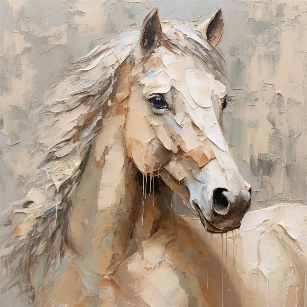 Abstract Horse Animal Textured Wall Art #DL007