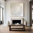 White Minimalist Textured Wall Art #MT125