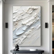 White Minimalist Textured Wall Art #MT058