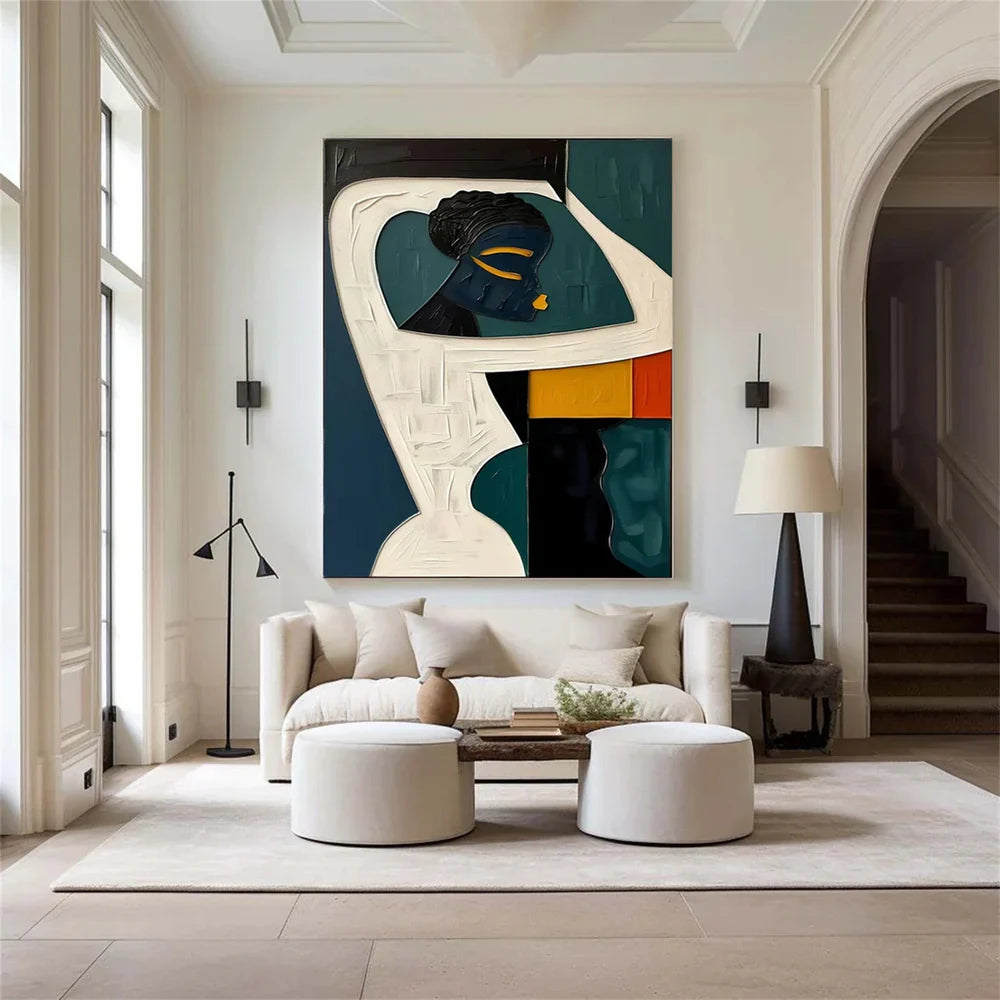 Abstract Portrait Textured Wall Art #PB001