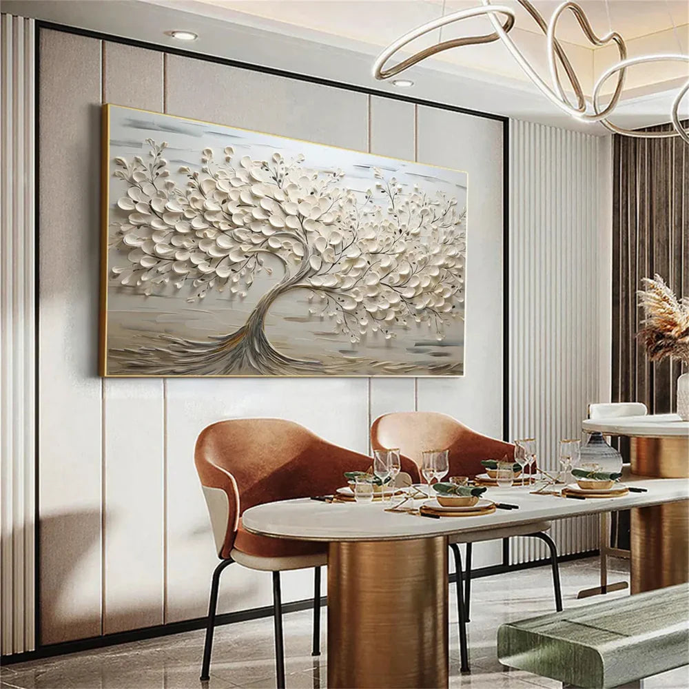 Flower & Tree Textured Abstract Wall Art #SF015