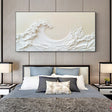 White and Beige Ocean & Sky Textured Wall Art #MO086