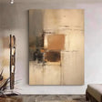Beige and Brown Abstract Wall Art  #AT104
