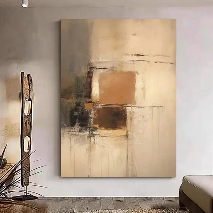 Beige and Brown Abstract Wall Art  #AT104