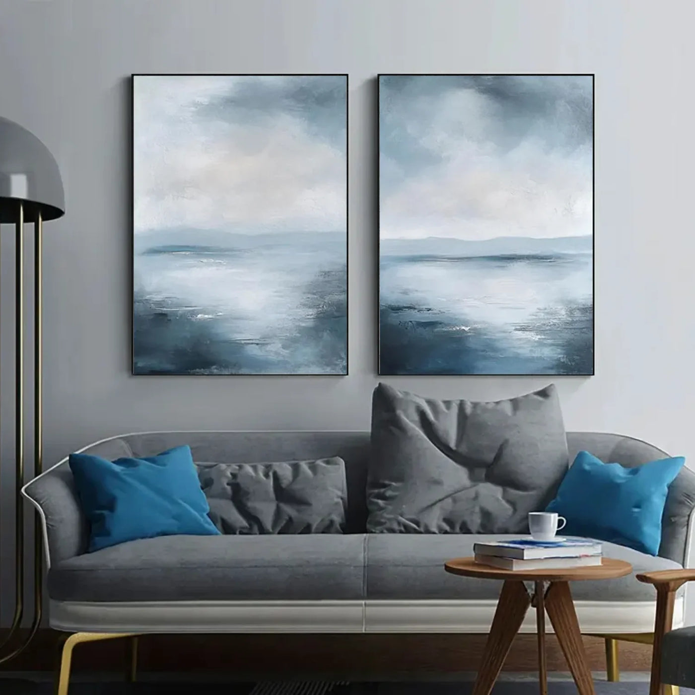Ocean & Sky Abstract Wall Art  Set of 2 #MO091