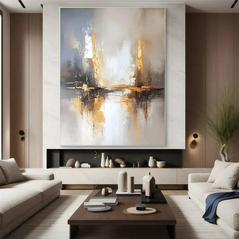 Beige and Brown Abstract Wall Art  #AT108