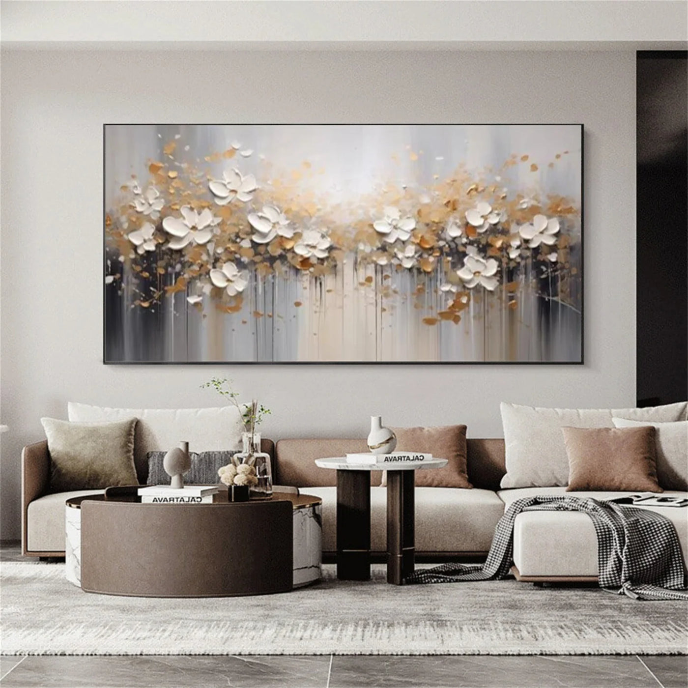 Flower & Tree Textured  Abstract Wall Art #SF063