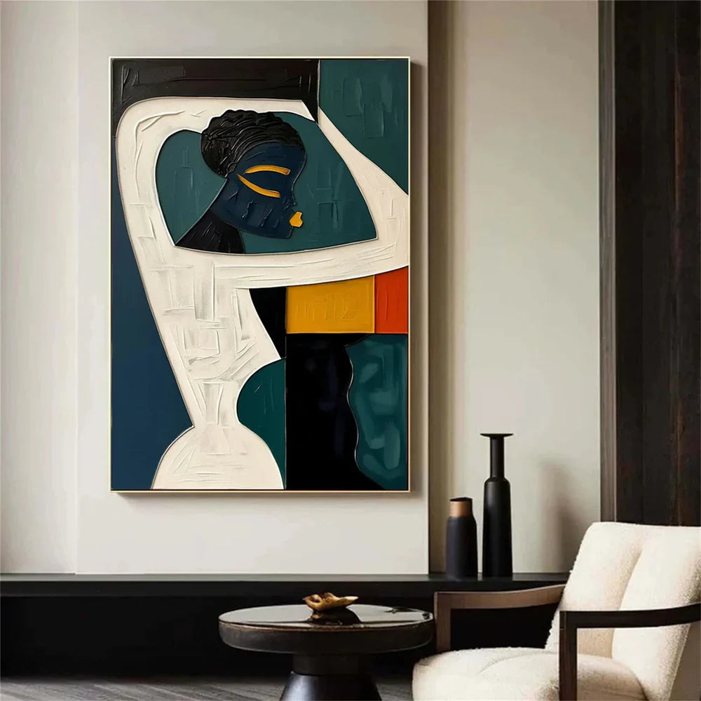 Abstract Portrait Textured Wall Art #PB001