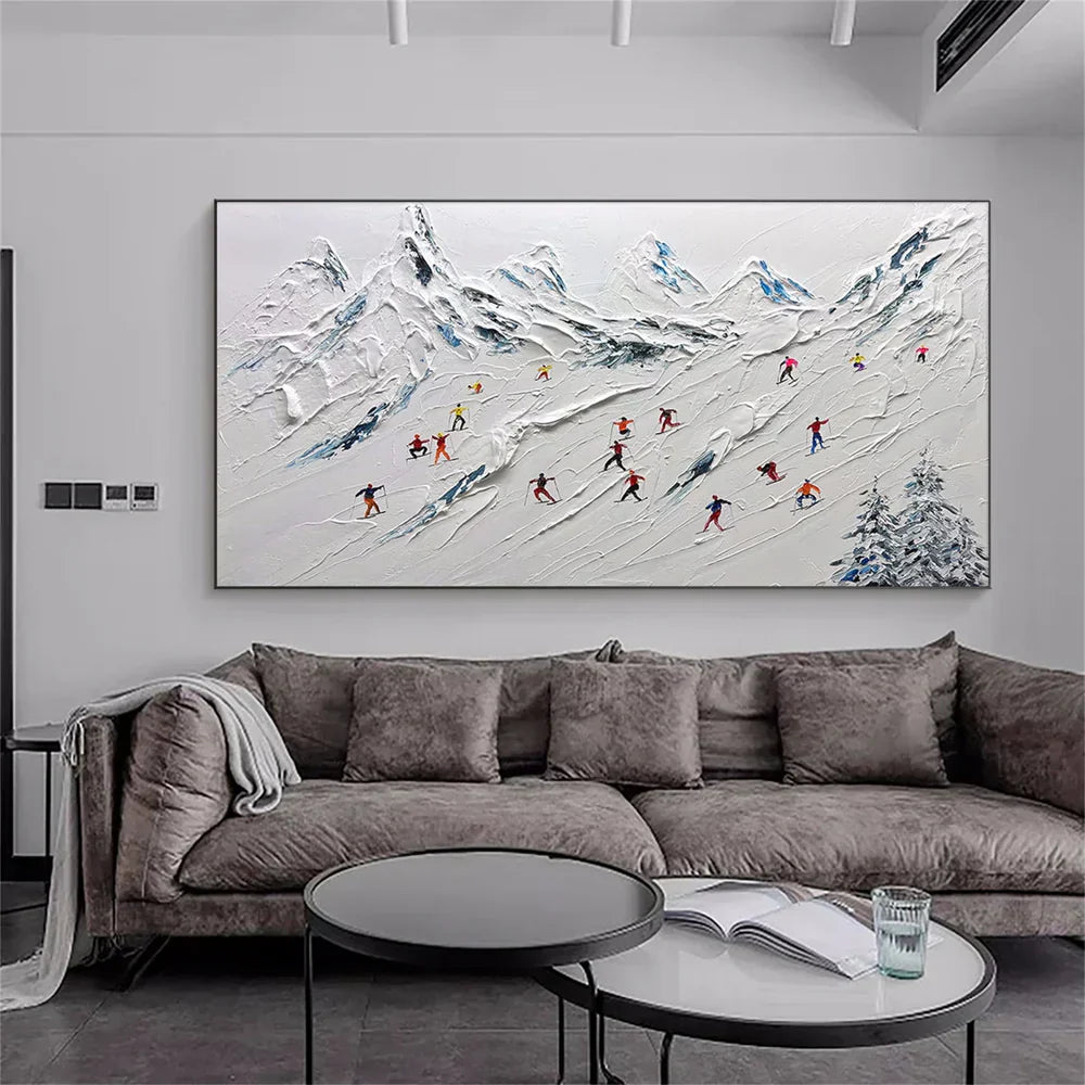 Skiing Sport Art Textured Canvas #PT008