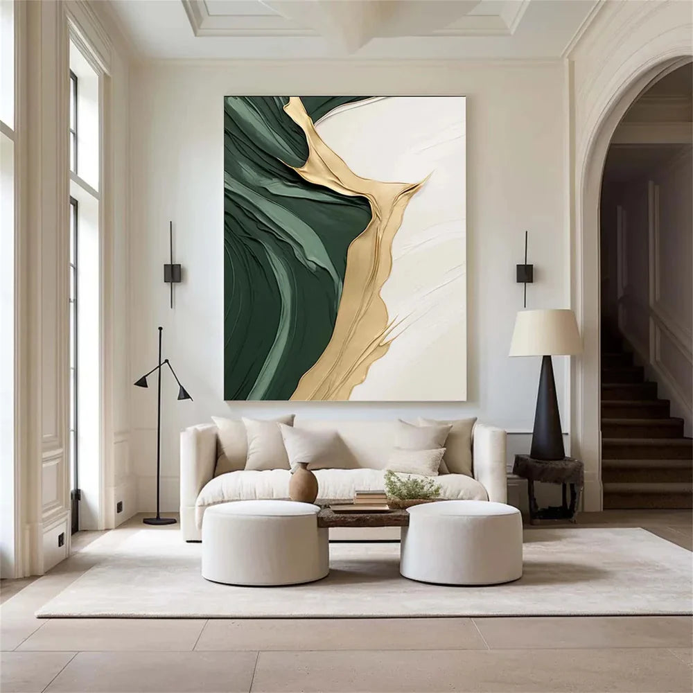 Green Abstract Textured Wall Art #AT029