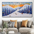 Skiing Sport Art Textured Canvas #PT037