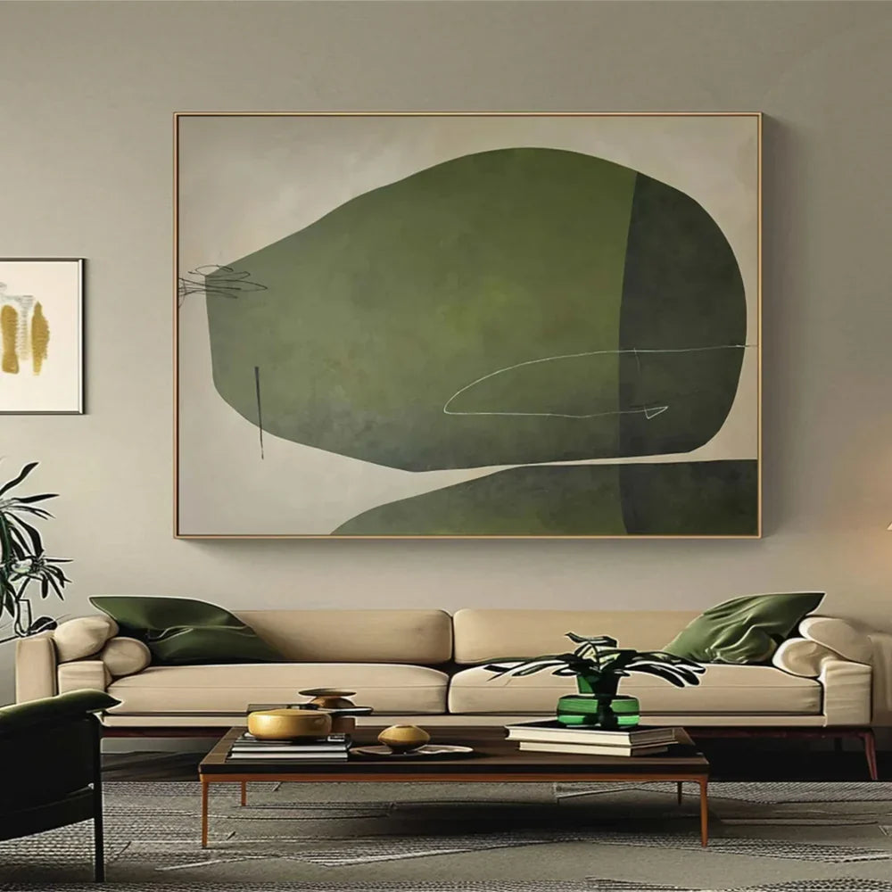 Green Abstract  Wall Art #AT030