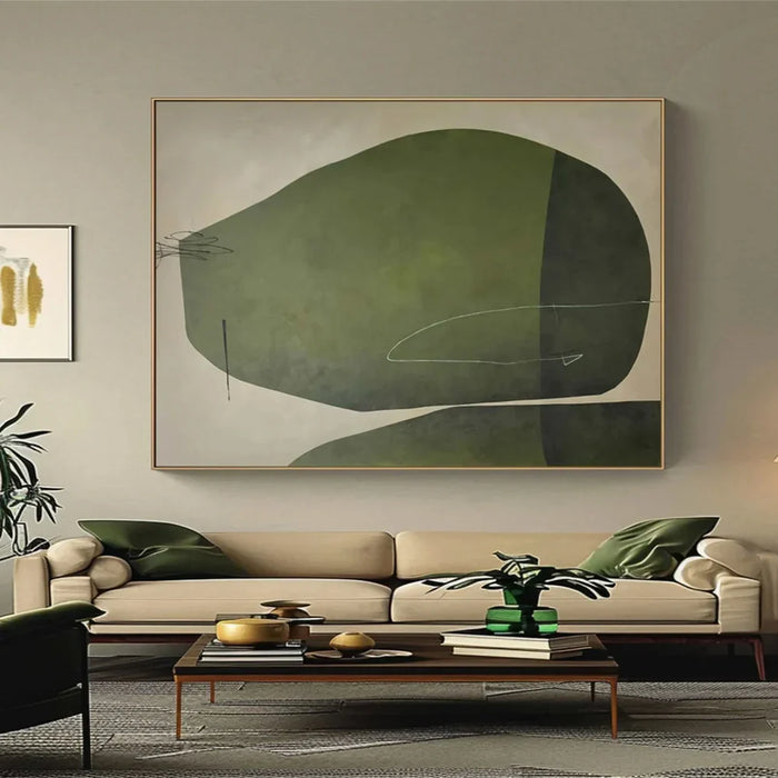 Green Abstract  Wall Art #AT030