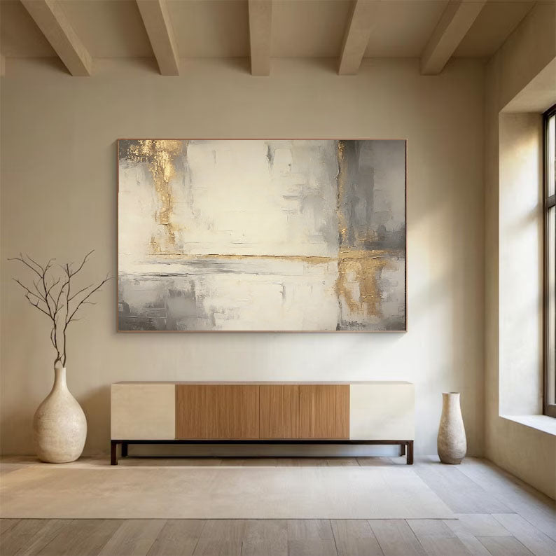 Textured Gilded Serenity | Neutral Abstract