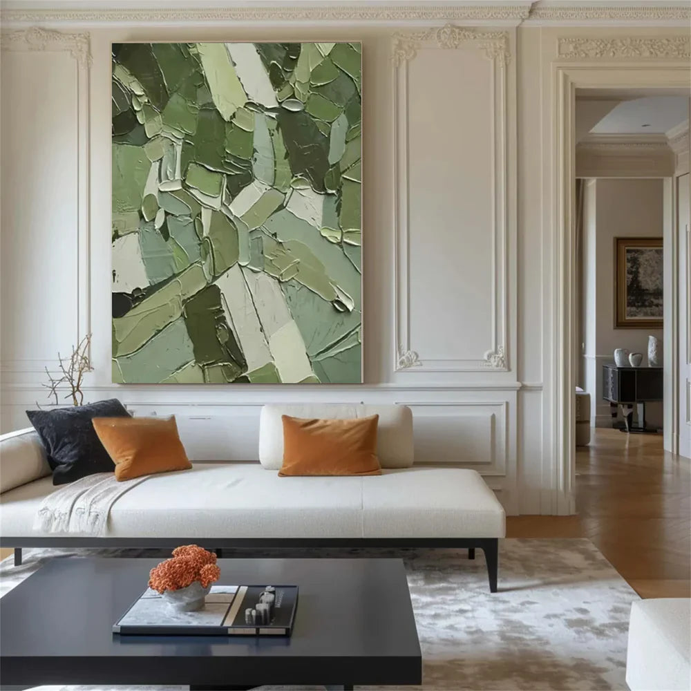 Green Abstract Textured Wall Art #AT034