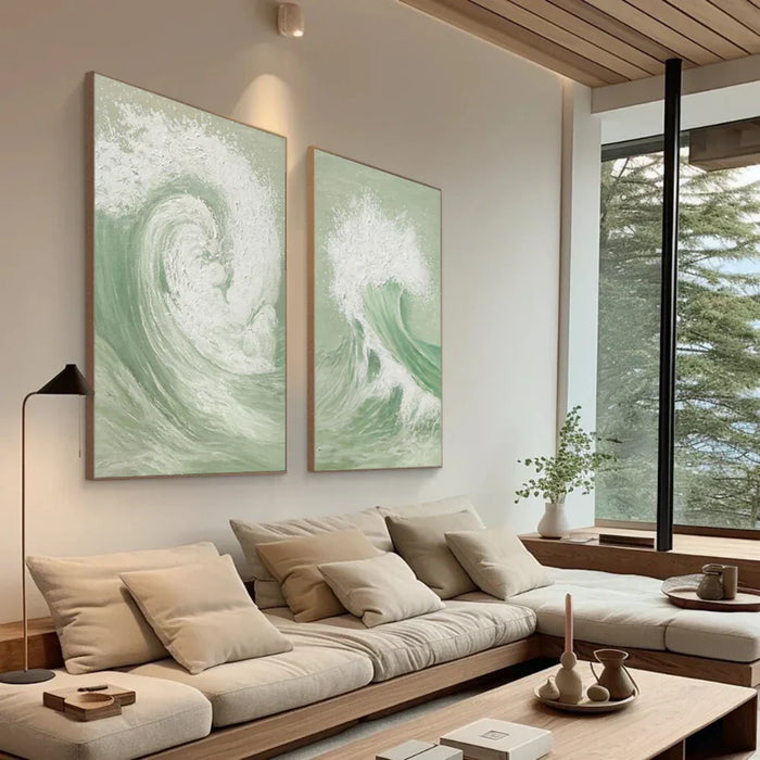 Ocean & Sky Abstract Set of 2 Wall Art #MO058