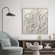 White Flower & Tree Textured Abstract Wall Art #SF056