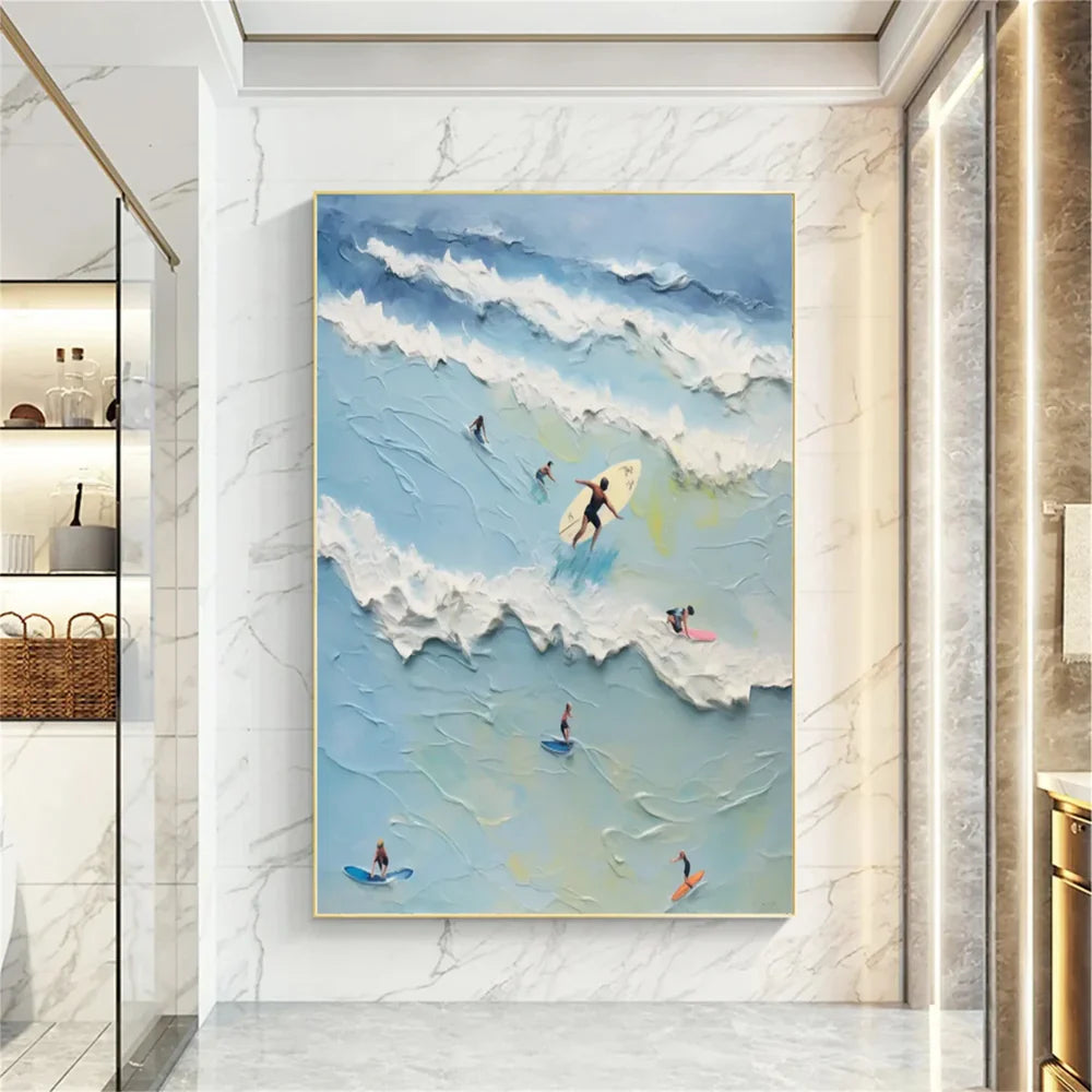 Surfing Sport Art Textured Canvas #PT024