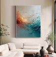 Textured Coral Cascade | Teal Swirl